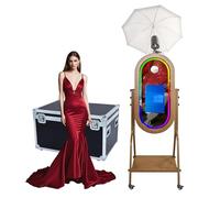 Magic Mirror Photo Booth con ombrello dalla luce morbida, touch screen da 21,5 pollici, custodia per cabina fotografica con finestra, luce RGB con controllo app per eventi e feste di nozze (macchina
