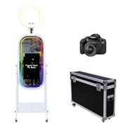 Magic Mirror Photo Booth con schermo LCD touch screen da 21,5", mini PC integrato, luce ad anello RGB, condivisione e stampa, stand per feste di nozze e eventi a noleggio (macchina fotografica)
