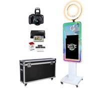 Magic Mirror Photo Booth con stampante e fotocamera, cabina fotografica portatile, touch screen da 21,5 pollici, per selfie, DSLR, luci RGB, stampa istantanea per eventi, feste di nozze (set completo