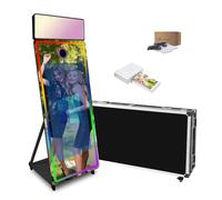 Magic Mirror Photo Booth Machine 165 '' Specchio Photo Booth con 43 '' Touch Screen, Aggiornamento RGB Luce di riempimento adatta per esigenze fotografiche in varie posizioni (nero, macchina + mini