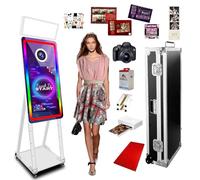 Magic Mirror Photo Booth Machine 40" 21.5" Touch Screen Multifunzionale Photobooth Professionale Luci RGB a per Feste di Matrimonio Compleanno(Bianco, Fotocamera con stampante e Photo Booth)