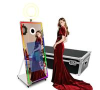 Magic Mirror Photo Booth Machine 65-32 pollici touch screen Photo Booth con luce RGB, stampa idea e condivisione per eventi in affitto (bianco + luce ad anello, macchina)