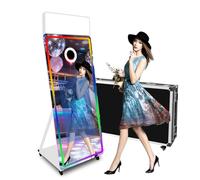 Magic Mirror Photo Booth Machine 65-32 pollici touch screen Photo Booth con luce RGB, stampa idea e condivisione per eventi in affitto (luce bianc luce quadrata, macchina)