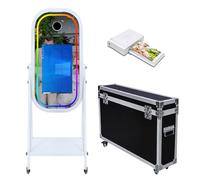 Magic Mirror Photo Booth Machine con touch screen da 54,6 cm (54,6 cm), con luce RGB per eventi, noleggio e feste di nozze (Macchina + mini stampante)