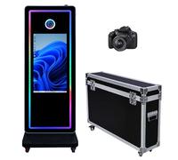 Magic Mirror Photo Booth Machine - Macchina fotografica touch screen da 81,3 cm con luce RGB, compatibile con fotocamere e stampanti, adatta per attività interne ed esterne (Machine + fotocamera)