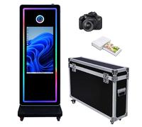 Magic Mirror Photo Booth Machine - Macchina fotografica touch screen da 81,3 cm con luce RGB, compatibile con fotocamere e stampanti, adatta per attività interne ed esterne (Macchina, fotocamera, mini