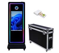 Magic Mirror Photo Booth Machine - Macchina fotografica touch screen da 81,3 cm con luce RGB, compatibile con fotocamere e stampanti, adatta per attività interne ed esterne (Machine + mini stampante)