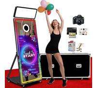 Magic Mirror Photo Booth Machine, mini PC integrato, luce RGB e sincronizzazione musicale per feste di nozze (macchina da 65 pollici, touch screen da 43 pollici) (nero,Insieme completo)