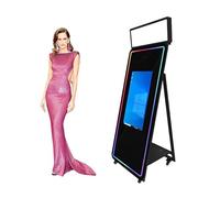 Magic Mirror Photo Booth Machine, specchio magico portatile con touch screen DSLR SelfIe con controllo app, luce di riempimento RGB, specchio per fotocamera, cabina fotografica per matrimoni