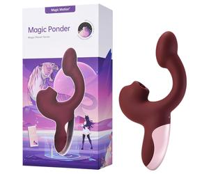 Magic Motion Magic Ponder - vibratore 2in1 con rabbit clitorideo (bordeaux)