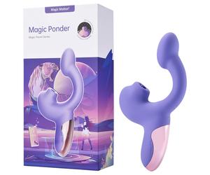 Magic Motion Magic Ponder - vibratore rabbit 2in1 - silicone viola