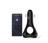 Magic Motion Rise - Anello vibrante per pene con controllo tramite app, per uomini (nero)