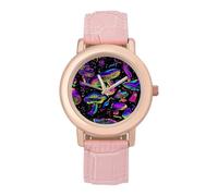 Magic Mushroom - Orologio da polso da donna, elegante, analogico, al quarzo, con cinturino in pelle, Stile:, regular, Cinturino