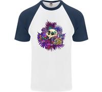 Magic Mushroom Skull LSD Allucinogeno Uomo S/S Baseball T-Shirt