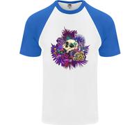 Magic Mushroom Skull LSD Allucinogeno Uomo S/S Baseball T-Shirt