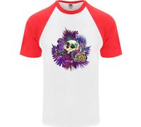Magic Mushroom Skull LSD Allucinogeno Uomo S/S Baseball T-Shirt