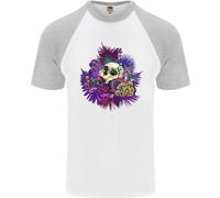 Magic Mushroom Skull LSD Allucinogeno Uomo S/S Baseball T-Shirt