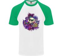 Magic Mushroom Skull LSD Allucinogeno Uomo S/S Baseball T-Shirt