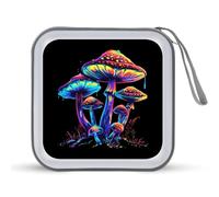 Magic Mushrooms - Custodia per CD psichedelica, portatile, capacità 40 DVD, organizer per auto, viaggi, Stile:, Taglia unica