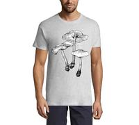 Magic Mushrooms Psychedelic Shrooms Crew Neck Cotton T-Shirt Uomo Ash, Cenere, S