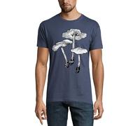 Magic Mushrooms Psychedelic Shrooms Crew Neck Cotton T-Shirt Uomo Denim, denim, XL