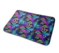 Magic Mushrooms Trippy Galaxy Space Art Zerbino Ingresso Antiscivolo Zerbino Asciugapassi Confortevole Tappeto Da Bagno Per Cucina Esterno Doccia 40X60Cm