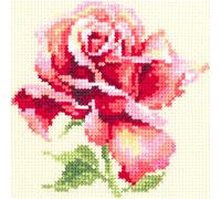 Magic needle 150-001 ZW - Set per punto croce Bellissima rosa, in cotone, multicolore, 11 x 11 cm