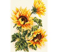 Magic Needle 40-78 ZW - Set punto croce con motivo a tre girasoli, in cotone, multicolore, 15 x 22 cm