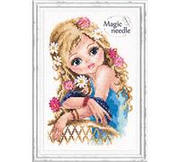 Magic Needle 80-10 - Kit per punto croce, motivo: bambina, in cotone, multicolore, 13 x 20 cm