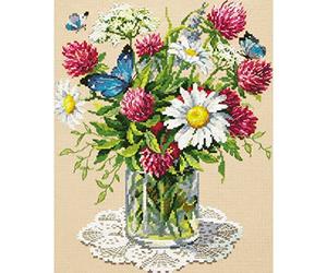 Magic Needle Bouquet Set Punto Croce con Schema numerato Zweigart Edition, Cotone, Bianco, 25 x 31 cm