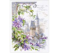 Magic Needle Clematis 250-064 ZW - Set punto croce con motivo conteggiato, in cotone, bianco, 20 x 26 cm