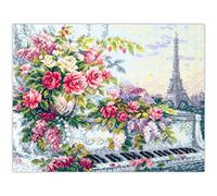 Magic Needle Melodie di Parigi Set Punto Croce con Schema numerato Zweigart Edition, Cotone, Bianco, 40 x 31cm