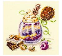 Magic needle ZW 120-080 - Set per dessert al cioccolato con motivo a conteggio, in cotone, multicolore, 17 x 17 cm