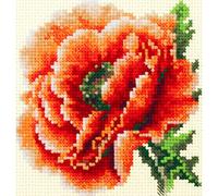 Magic needle ZW 150-012 - Set punto croce con motivo a forma di papavero, in cotone, multicolore, 11 x 11 cm