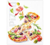 Magic needle ZW 528-557 - Set punto croce per pizza con motivo conteggiato, in cotone, multicolore, 23 x 27 cm