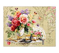 Magic Needle ZW Flirtzeit 210-205 - Set punto croce con motivo conteggiato, in cotone, multicolore, 32 x 25 cm