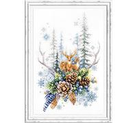 Magic needle ZW Winterwaldgeist 200-017 - Set punto croce con motivo conteggiato, in cotone, multicolore, 17 x 27 cm