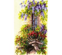Magic Needle Zweigart Set punto croce edizione "Balcone fiorito", schema di cont