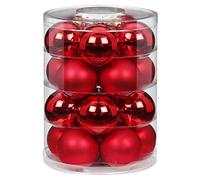 Magic - Palline di Natale in vetro, 6 cm, 20 pezzi, palline per albero di Natale, colore: rosso lucido/opaco