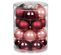 Magic - Palline di Natale in vetro, 6 cm, 20 pezzi, palline per albero di Natale, Vintage Rose (bordeaux, rosa)