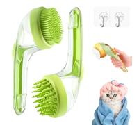 Magic Pet Bath Brush, 2-in-1 Bath Brush for Dogs & Cats, Dog Washing with Soap Dispenser, for Cats, Long-Haired, Short-Haired, Soft, or Wiry Pets (Green)
