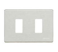 Bticino Placca Magic 503/2/AL Alluminio 2P