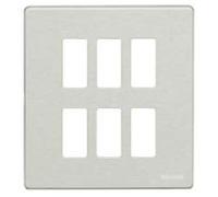 Placca Bticino Magic 3+3 posti in resina grigio 506/6/R