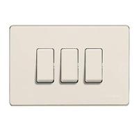Placca per interruttori Bticino Magic 3 posti resina avorio TIC503/3/R