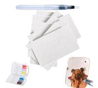 Magic Puffy Paint, 3D Drawing Magic Canvas Sponge, Foam Texture Blank Painting Paper, Puffy Popcorn Drawing Pens Colors with 3D Ink (10PCS White Paper 11 * 7CM/4.3 * 2.8In)