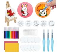 Magic Puffy Paint,47PCS Pittura a texture magica,Matite colorate,Mini Easel