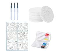 Magic Puffy Paint,Diy 3d Foam Texture Painting Paper,Magic Foam Texture Painting Canvas Sponge,Puffy Swuishy Creative Squeegee Kit,Floating Drawing Bundle Pens Art Supplies (#01)