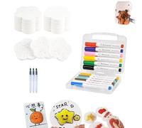 Magic Puffy Paint, Magic Foam Texture Painting, 3D Drawing Canvas Sponge, DIY Bubble Drawing Pens for Kids & Adults, Art Supplies (D)
