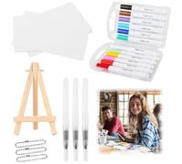 Magic Puffy Paint, Set di pittura 3D Foam Texture, Puffy Paints, Foam Textured Paper Marker Bead Chain Mini cavalletto, Kit di pittura gonfia magica, Set di arte sensoriale