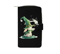 Magic Rabbit - Portafoglio da donna in pelle PU, lungo, organizer per ufficio e viaggio